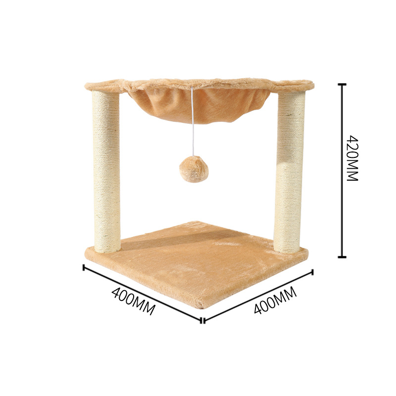 yuexuan cat tree tower with hammock and scratching posts for indoor cats toys 16 5x15 7x15 7 18 1x15 7x15 7 inches beige gray colors cat bed