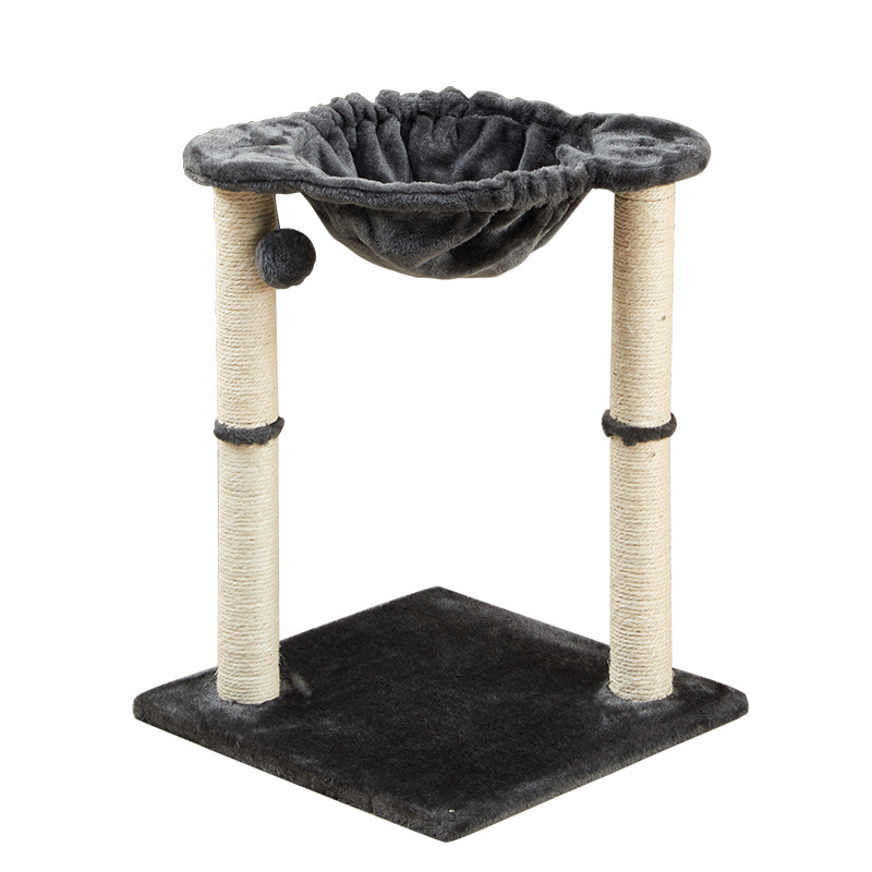 yuexuan cat tree tower with hammock and scratching posts for indoor cats toys 16 5x15 7x15 7 18 1x15 7x15 7 inches beige gray colors cat bed