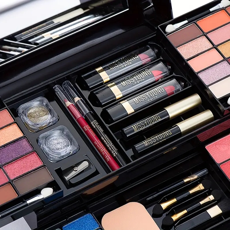 Cosmetics Box Set, 36 Colors Eyeshadow 6 Colors Blush And 4 Contouring , 2 Glitter Eyeshadow Cream, Mascara And Eyeliner Liquid , Lipstick Pen, Eyebro