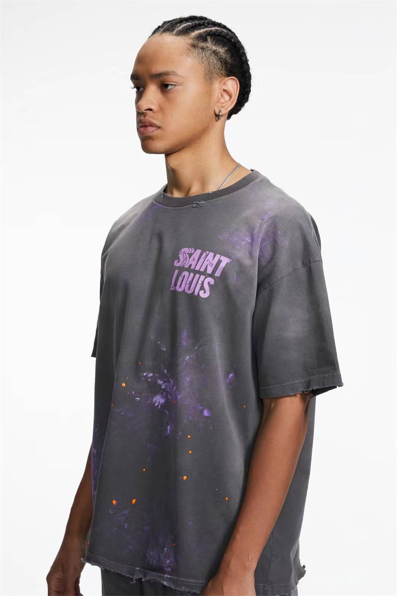 Washed T-Shirt Men Women 1 Quality Destroy Oversize Tee Casual Short Sleeve T Shirt