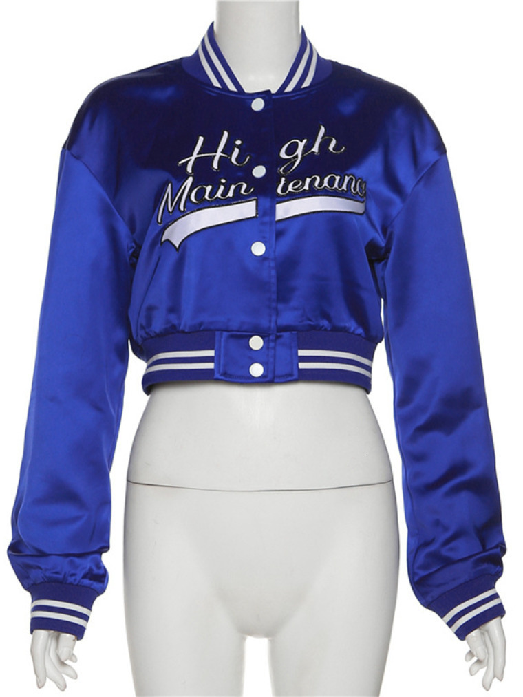 Women s Jackets 2023 Letter Embroidery Bomber Jacket Y2K Streetwear Fashion Single Breasted Slim Short Coats Varsity Outerwear 230818