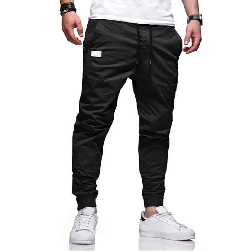 Men's youth sports casual pants fashion trend straight leg cargo pants slim girdle men's pants Q230821