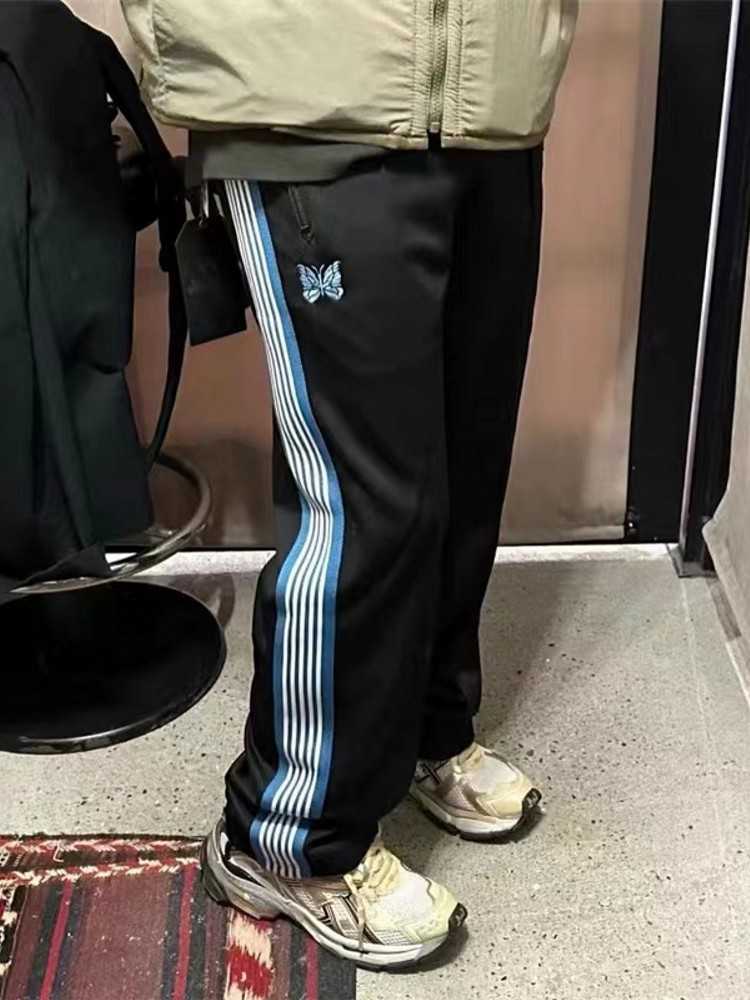 Men's Jackets Green Blue Needles Jackets Men Women High Street Embroidery Butterfly Needles Track Jacket Outerwear Stripe AWGE Coats J230821