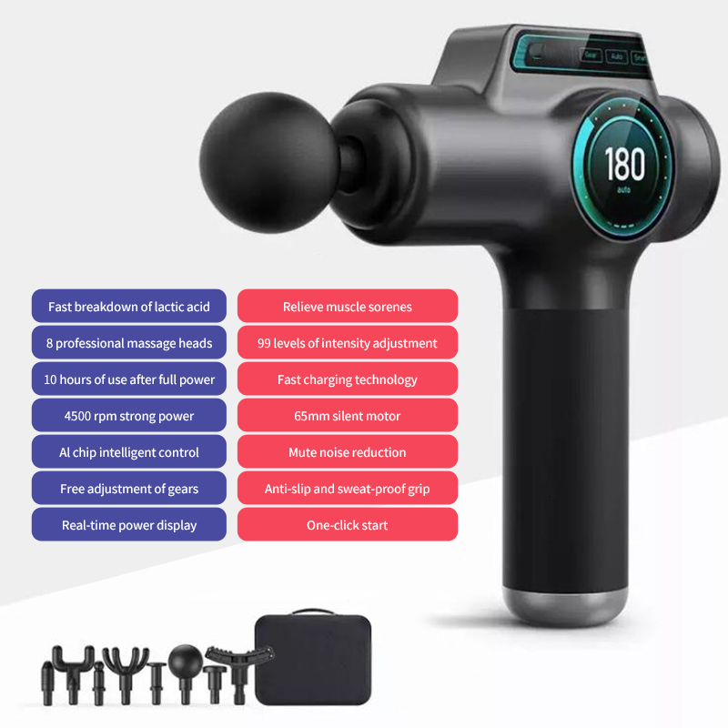 Full Body Massager Professional Massage Gun 2Colors LCD Screen Electric Deep Tissue Muscle Body Back Massager Relaxation Pain Relief Fascia Gun 230821