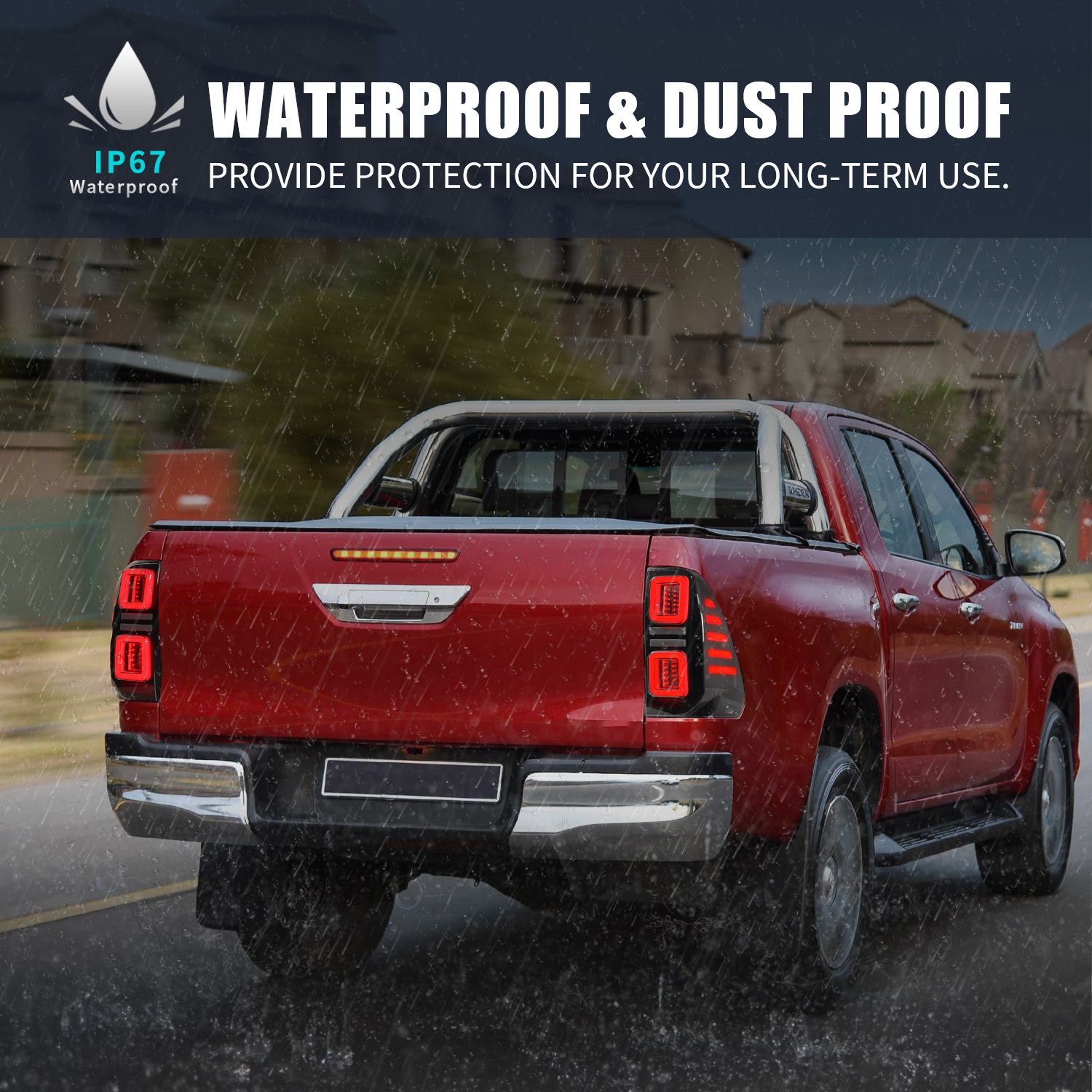 Car LED Taillight Assembly For Toyota Hilux 20 15-20 21 REVO VIGO Full LED Turn Signal Reverse Lights Brake Lamp