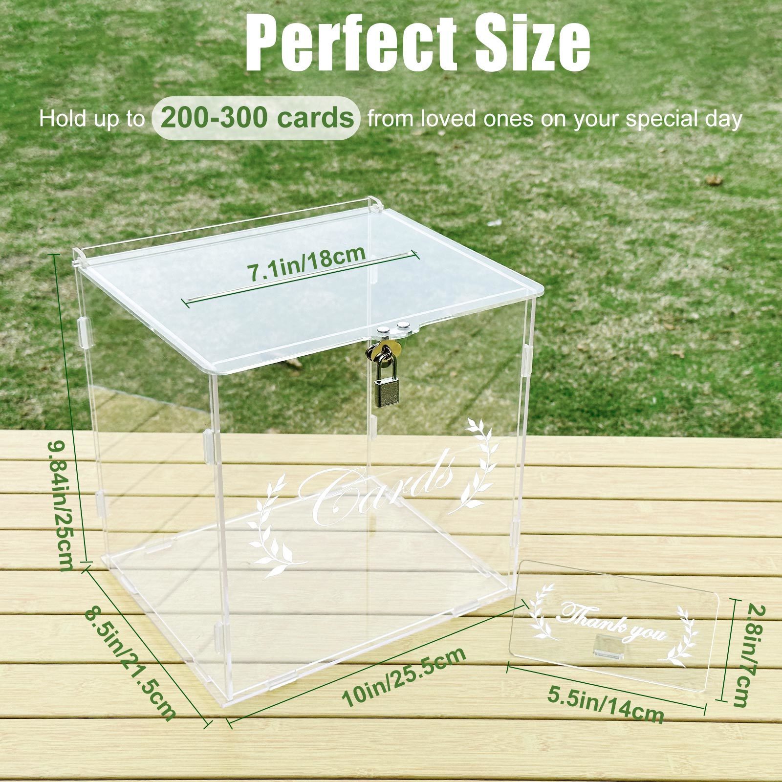 Other Event Party Supplies OurWarm Wedding Card Box for Reception Clear with Lock Gift Money Holder For Anniversary 230818