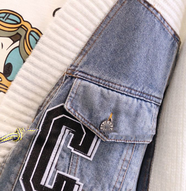 Womens Knits Tees AZYT Spring Denim Patchwork Sweater Cardigan Female y2k Tops V Neck Loose Woman Coat Embroidery Knitwear 230818