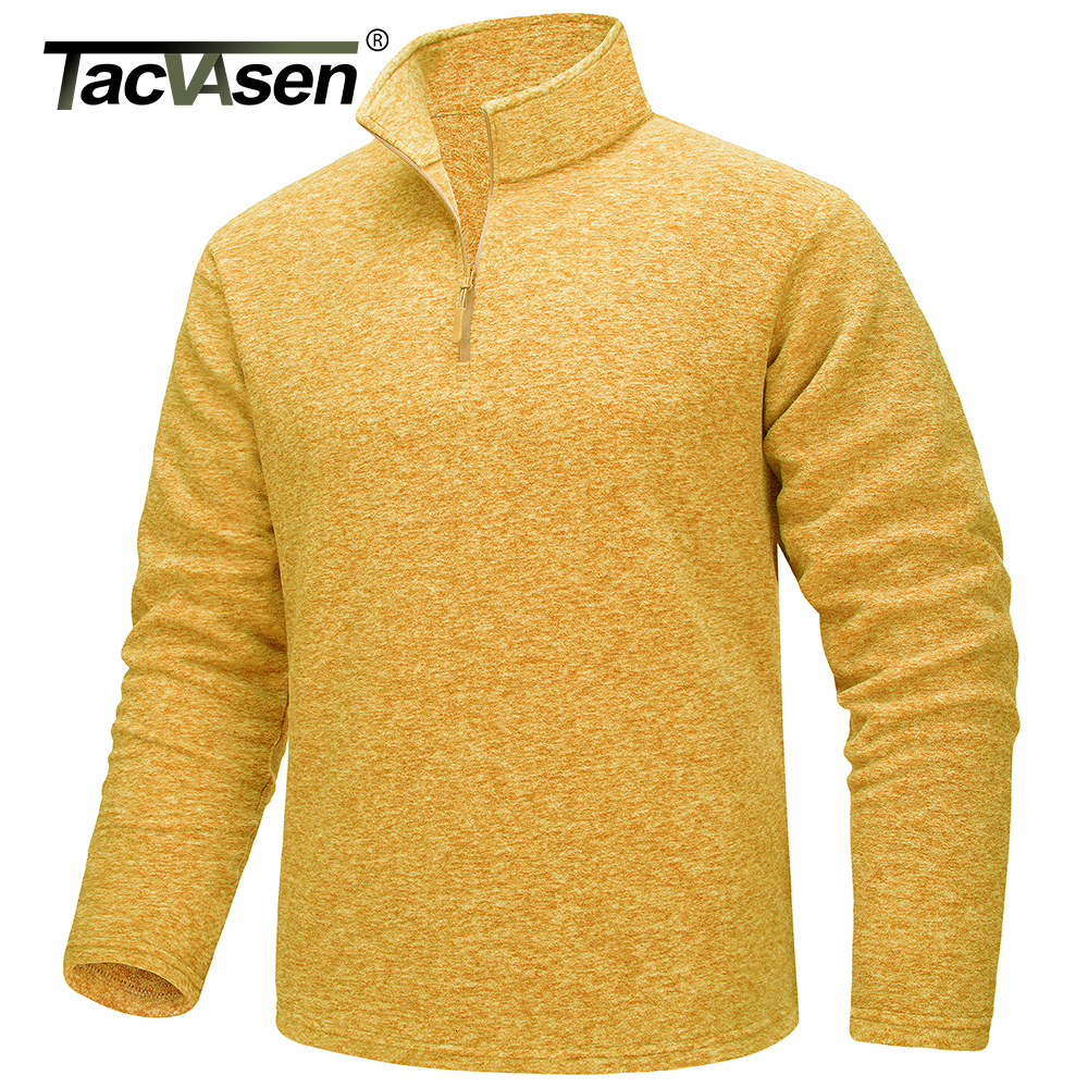 Men's Hoodies Sweatshirts TACVASEN 1/4 Zipper Collar Spring Fleece Sweaters Mens Warm Sweatshirts Breathable Casual Sports Hiking Turtleneck Pull