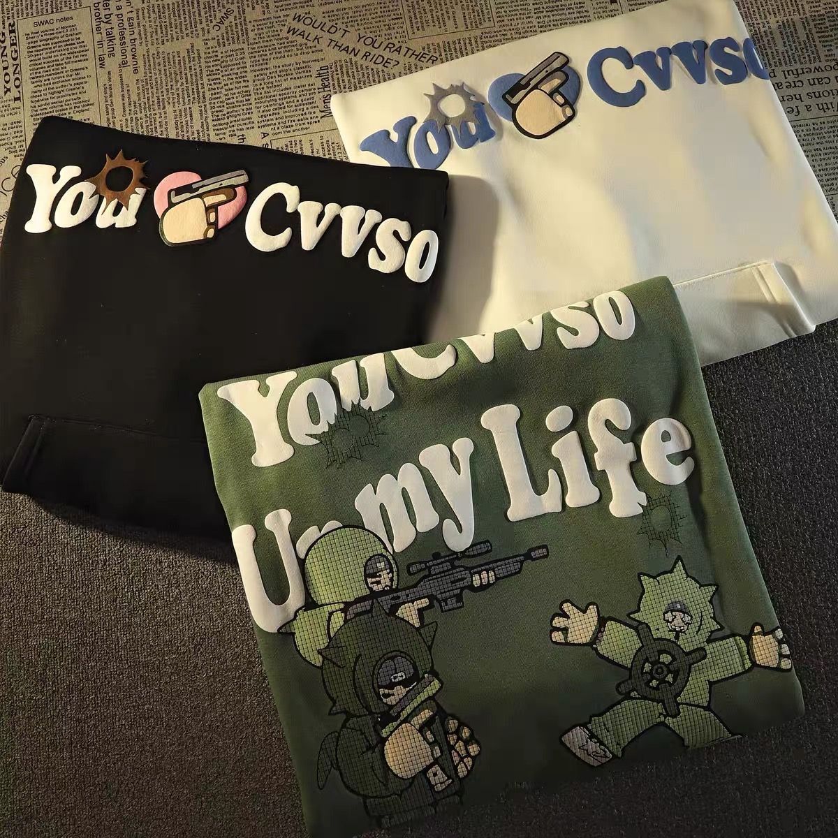 Men's Hoodies Sweatshirts American retro hiphop sweater letter anime hoodie men and women lovers on high street streetwear y2k women vibe oversiz