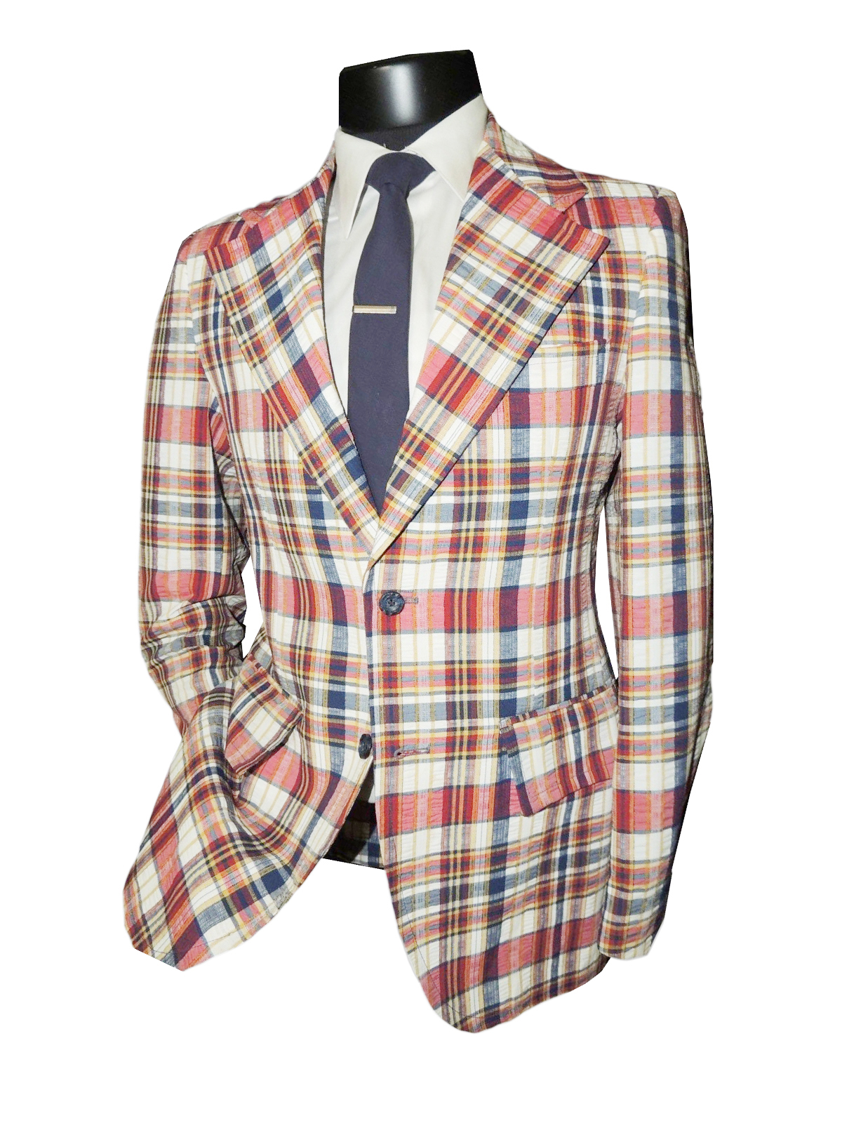 Plaid Men Wedding Coat Notched Lapel Tuxedos Slim Fit Groom Wear Business Office Blazer Only One Jacket