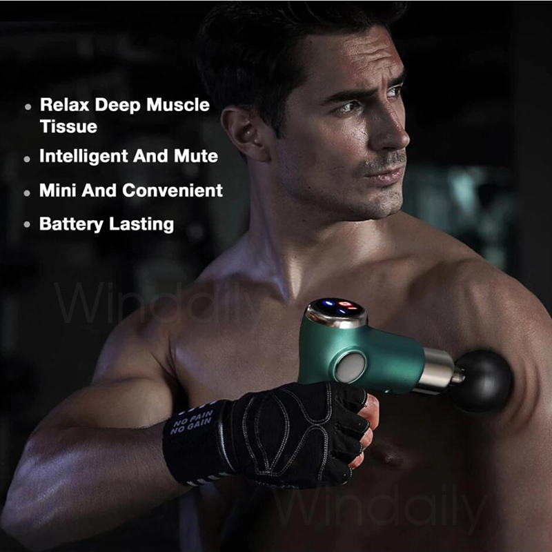 Full Body Massager Mini LCD Massage Gun 32 Speed Touch Screen Deep Tissue Percussion Muscle Mini Massager Fascial Gun For Pain Relief Body Massage 230