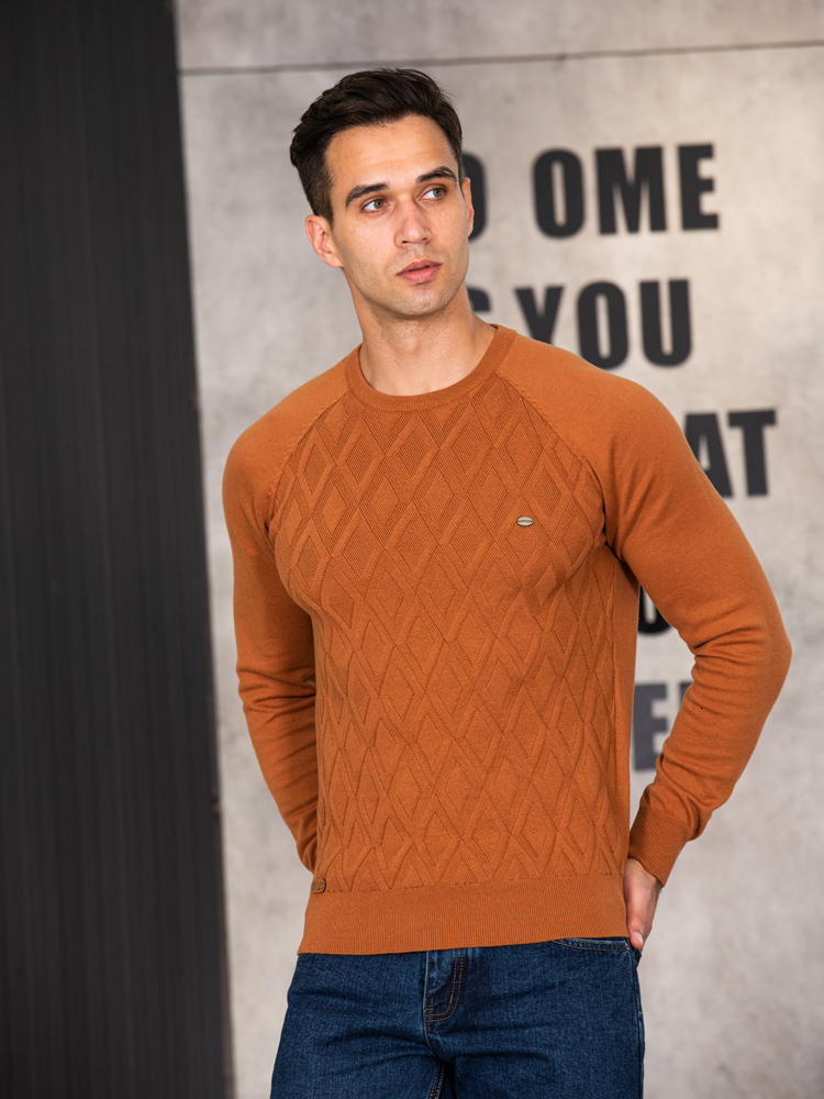 Men's Hoodies Sweatshirts AIOPESON Argyle Basic Men Sweaters Solid Color O-neck Long sleeve Knitted Male Pullover Winter Fashion Warm Sweaters fo