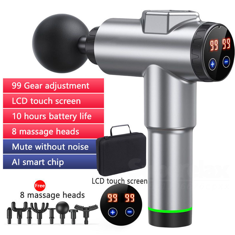 Full Body Massager LCD Screen Fascia Gun Neuk Massage Gun Back and Neck Massager Professional Muscle Massager Relaxation Treatment Body Massagers 2308