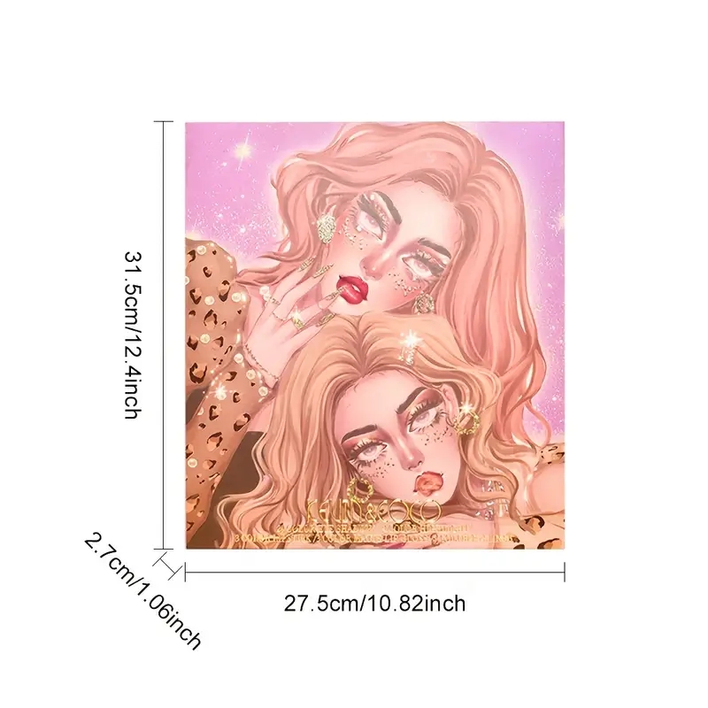 KEVIN&COCO 24 Color Eyeshadow Tray Shining Light Eyeshadow Velvet Moisturizing Lip Glaze Lipstick Concealer Eyeliner Anime Makeup Box