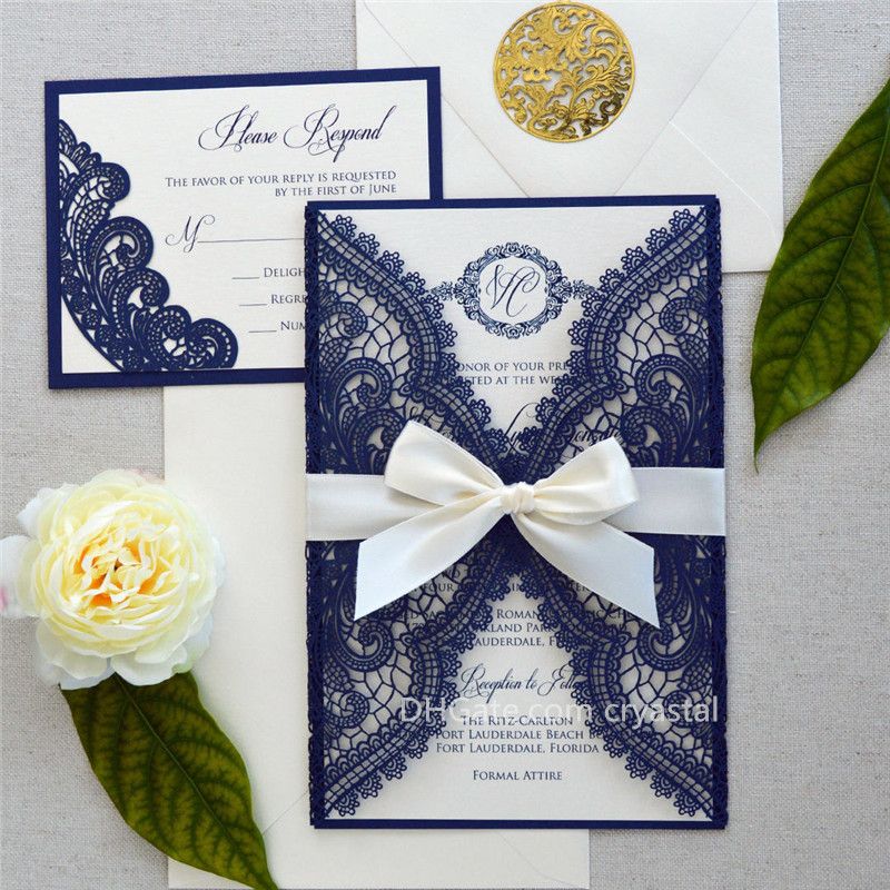 WHITE CHANTILLY LACE Laser Cut Wrap Invitation White Laser Cut Wedding Invitation with Blush Shimmer Insert and Burgundy Ribbon fast shipZZ