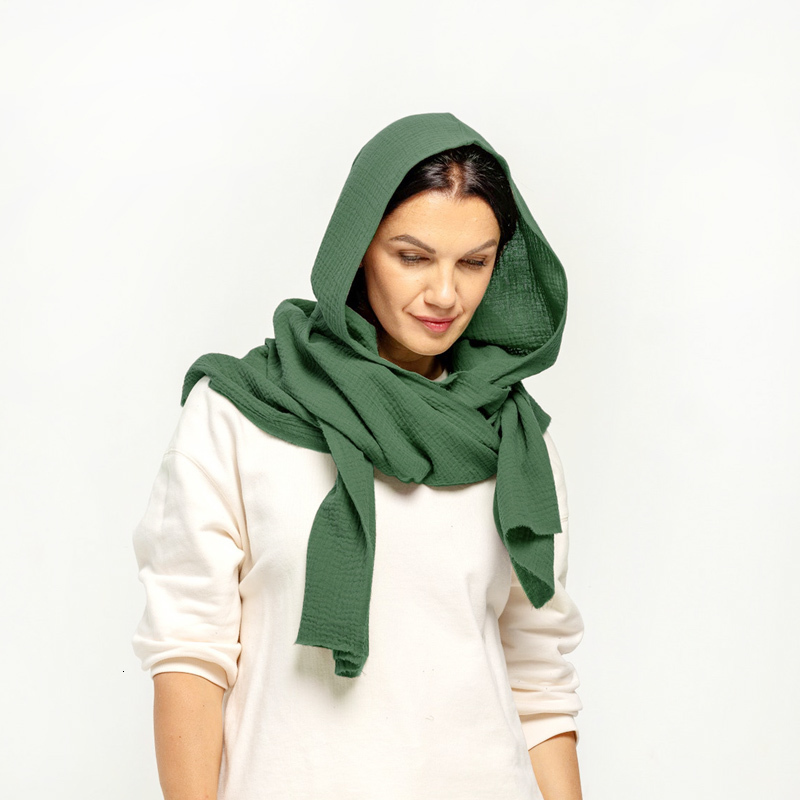 Scarves Natural Cotton Cowl Hood Scarf Unisex Mantilla Shrug Fashion Top Hooded Neck Rings Headwraps Sun Protective 230818