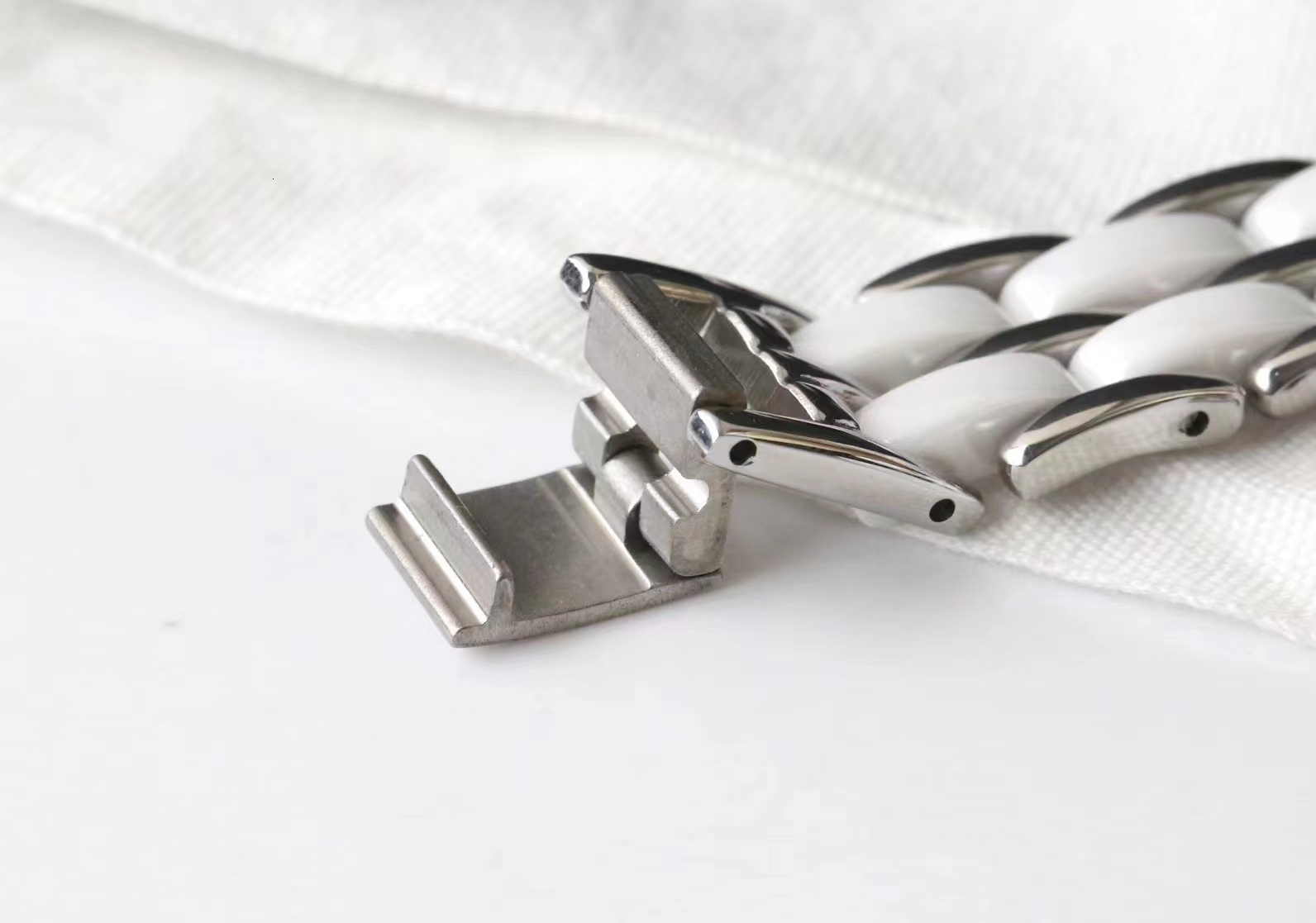 Charm Bracelets High Quality Stainless Steel Bracelets For Men White Ceramic Punk Curb Cuban Link Chain Bracelets On the Hand Jewelry Gifts 230821