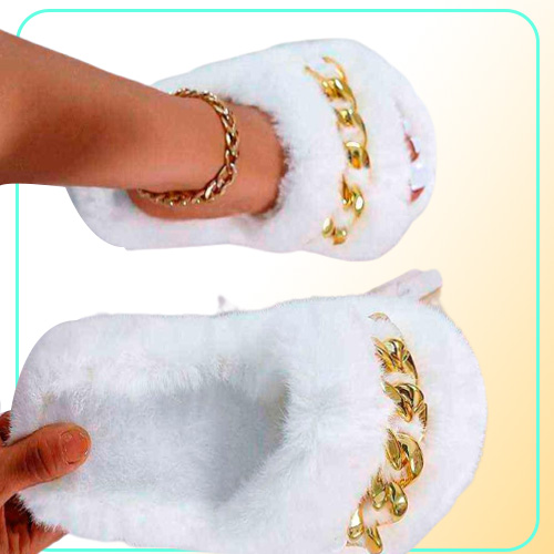 Women039s Slippers Metal Chain Ytmtloy Open Toe ry Shoes Female Solid Color Soft Bottom House Indoor Zapatillas Mujer C