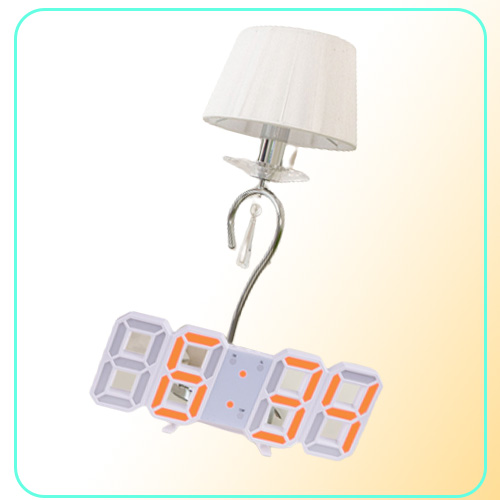 Wall Clocks Watch Clock 3D Led Lighting Digital Modern Design Living Room Decor Table Alarm Night Light Luminous Desktop