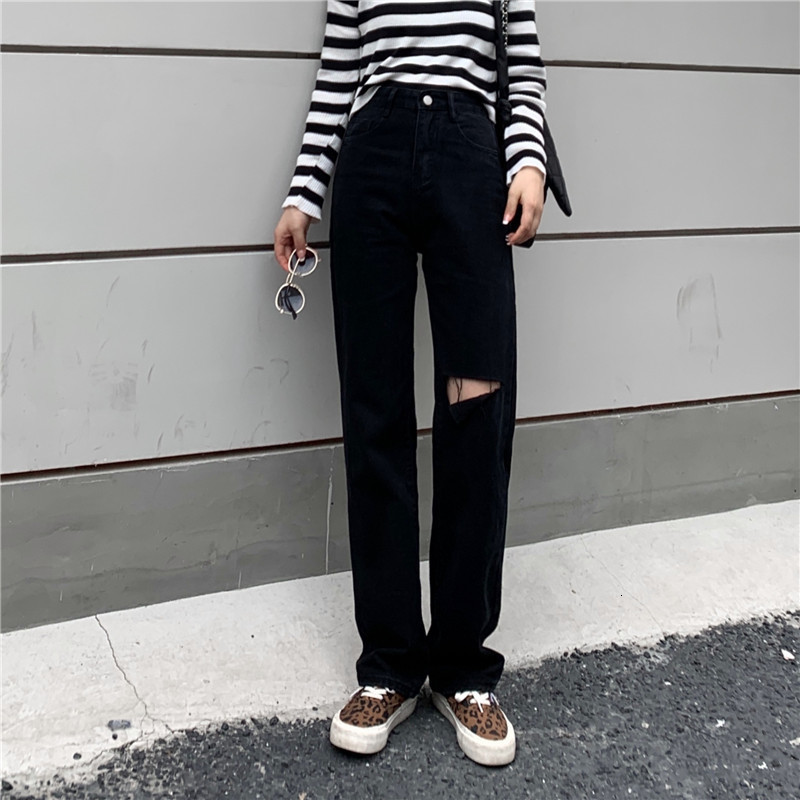 Women's Jeans N3523 Jean's high waist straight pants loose slim all match jeans 230821