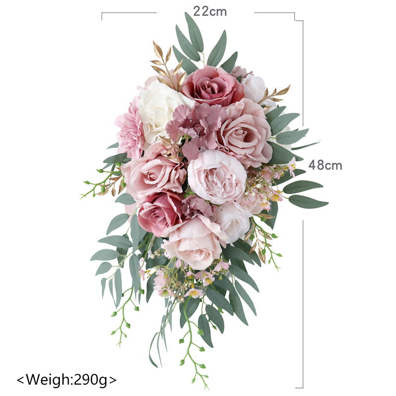 Bouquests Bridal Bouquet Wedding Accessories Handmade Flowers Wedding Party Decorations 48*22cm