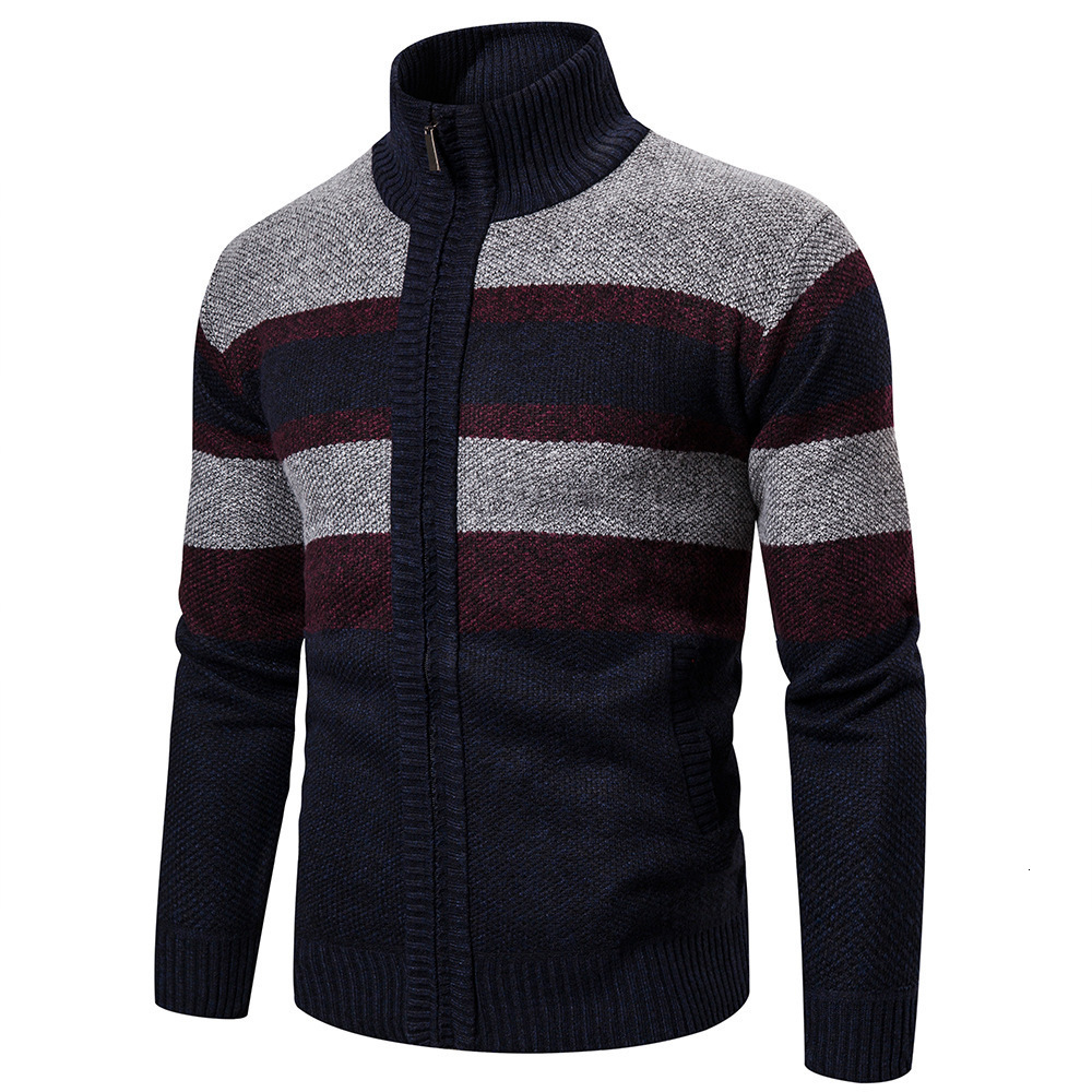 Men's Sweaters Autumn Winter Cardigan Men Sweaters Jackets Coats Fashion Striped Knitted Cardigan Slim Fit Sweaters Coat Mens Clothing 230821