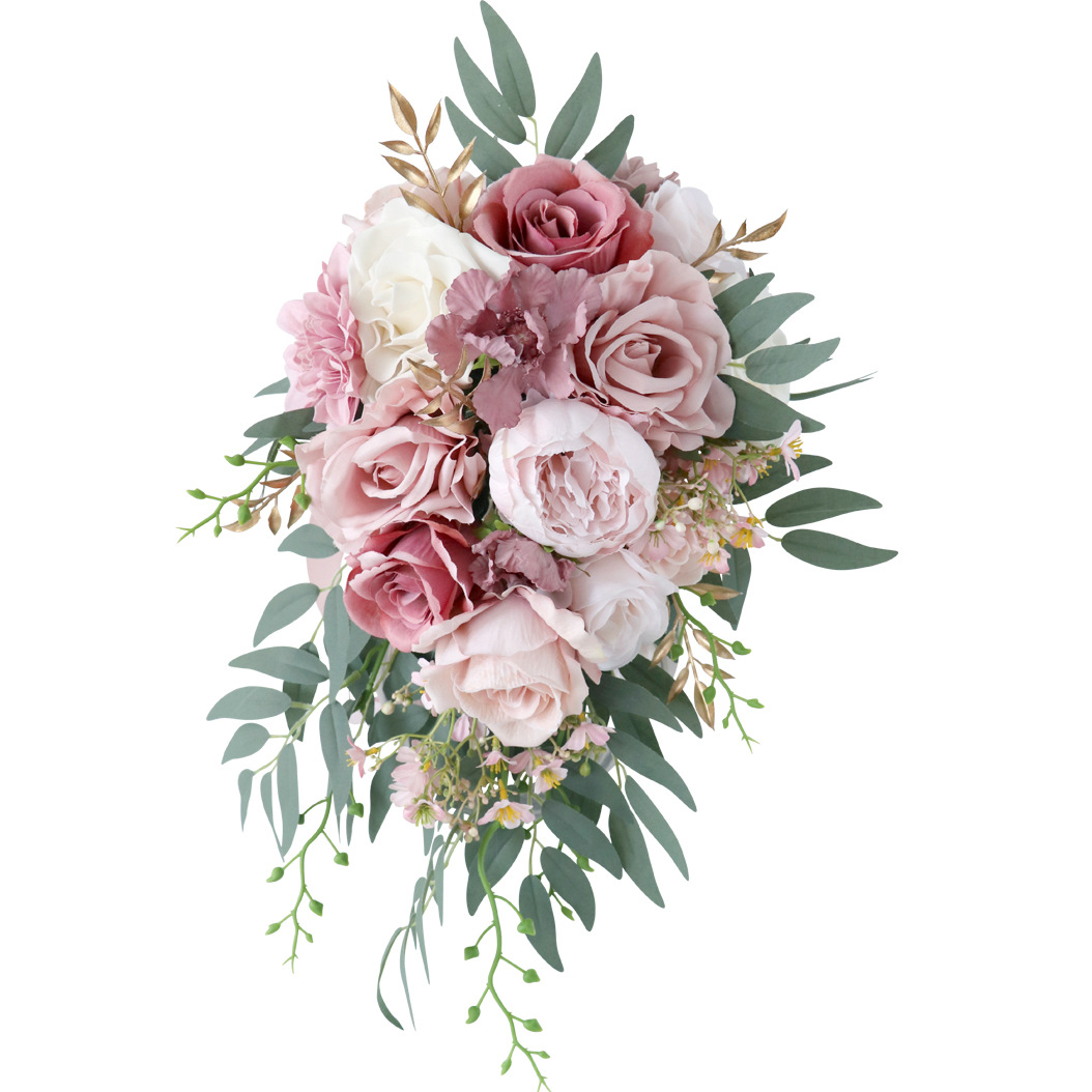 Bouquests Bridal Bouquet Wedding Accessories Handmade Flowers Wedding Party Decorations 48*22cm