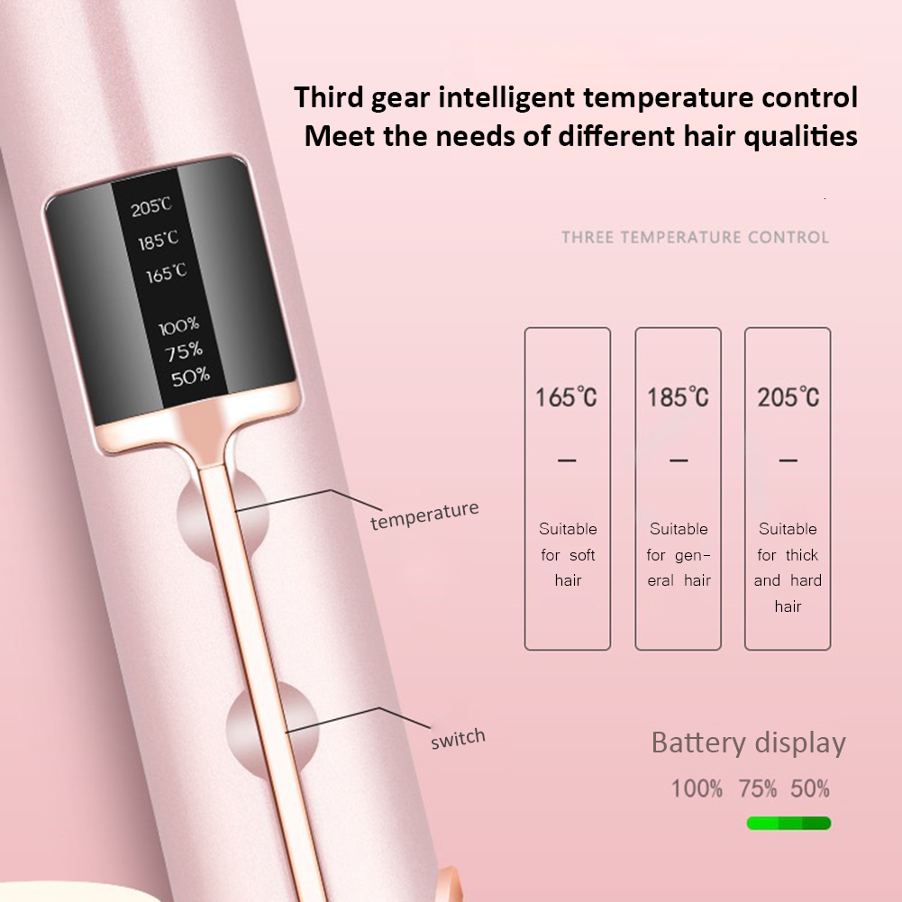 Hair Straighteners Cordless Mini Hair Straightener Curler Ceramic Fast Heating Plate Flat Irons Negative Ion Straighting Styling Tool USB Charging 230