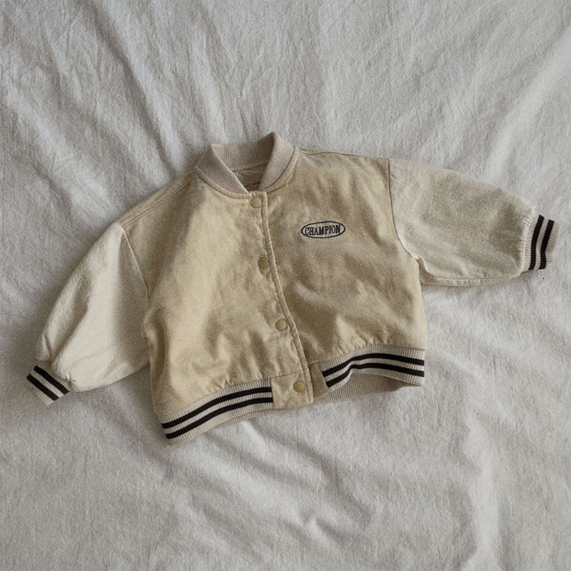 Jackets Spring Autumn Children Fashion Splicing Casual Baseball Coats Boy Girl Baby Letter Long Sleeve Tops Kid Sports Cotton Jacket 230817