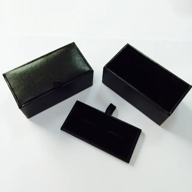 100pcslot Black Cufflink Box Gift Case Holder Jewelry Packaging Boxes Organizer BlackZZ