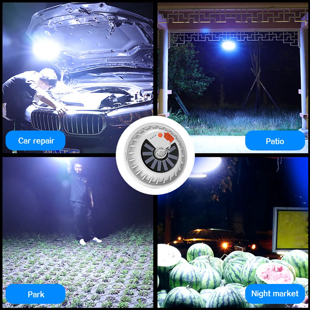 remote solar LED camping lamp USB rechargeable UFO bulb Portable Lanterns Emergency Lights for hiking fishingZZ