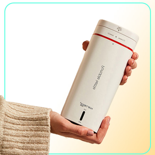 NEW HATTIECS Portable Electric Kettle 500ml Household Travel Water Boiler 304 Stainless Steel Insulable Boiling Water Kettle