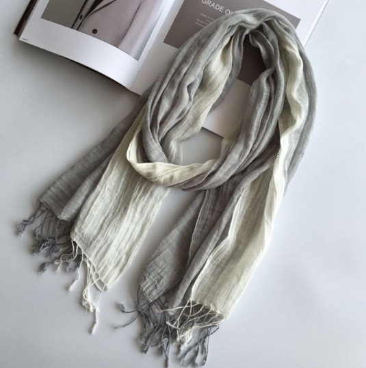 Scarves Fashion Men s Cotton And Linen Striped Brown Scarf Long Shawl Japanese Unisex Style 230818