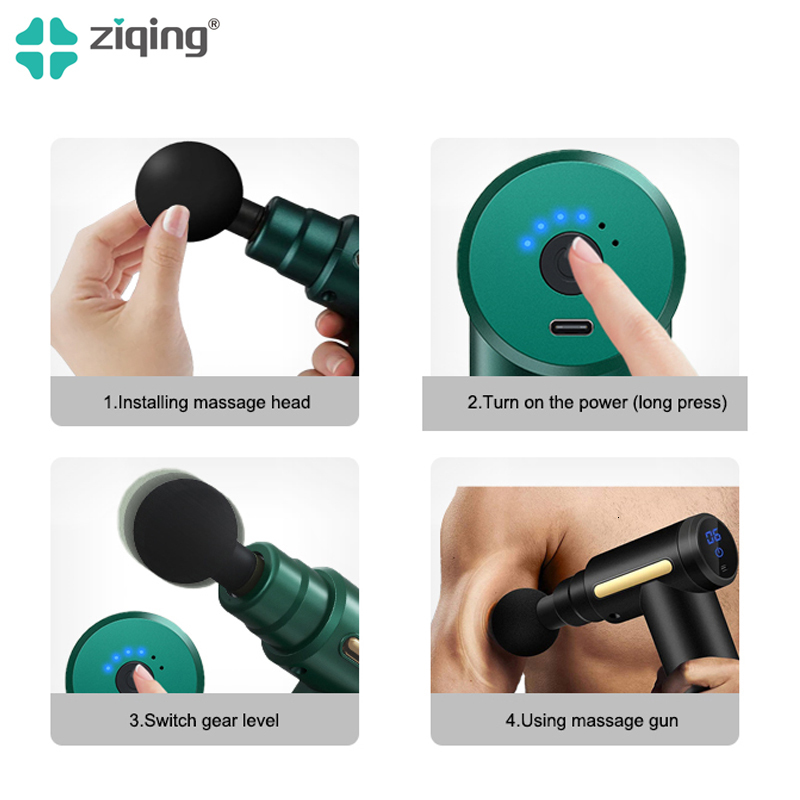 Full Body Massager Fascia Gun Portable Massage Gun 6 Gear Vibration Rechargeable Electric Compression Massager Deep Relax Muscle Pain Relief 230821