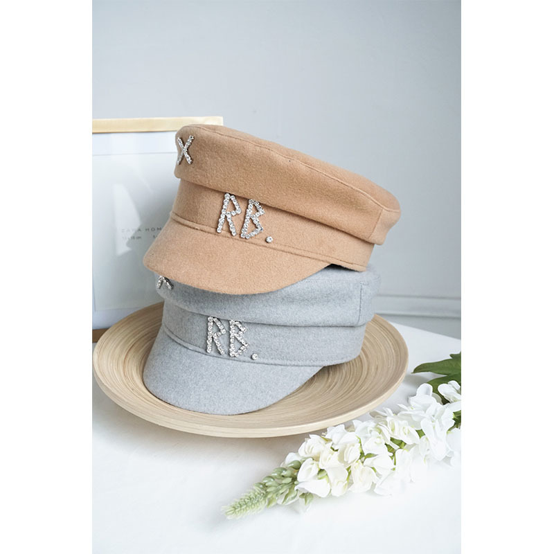 Women's Wool Beret with Dia Letter - Stylish Autumn Winter Sboy Cap (SXL 230821) dh911125171