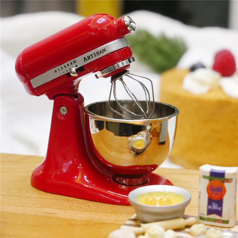 Doll Accessories 1/6 scale Mini Simulation Multifunctional Stand Mixer Model Miniature Dollhouse Cooking Utensils Doll Using Kitchen Accessories 23081