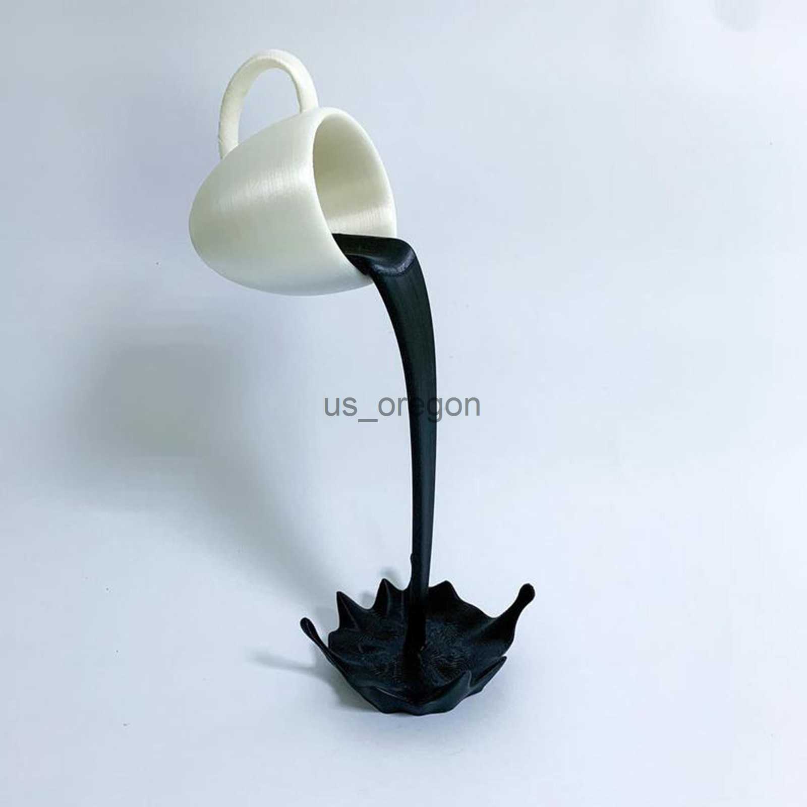 Other Home Decor Floating Spilling Coffee Cup Sculpture Kitchen Decoration Spilling Magic Pouring Splash Creative Desktop Decor Home Decoration x0821
