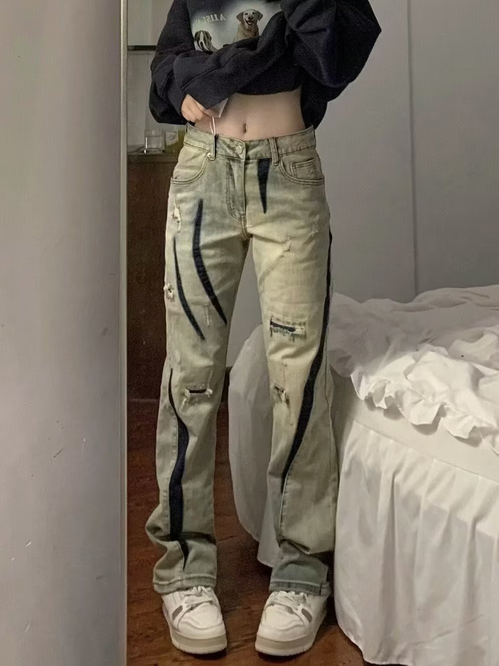 Women's Jeans Y2K jean Streetwear Straight Pants High Waist Loose Wide Leg Ladies Summer Plus Size Street Casual Pant 230821