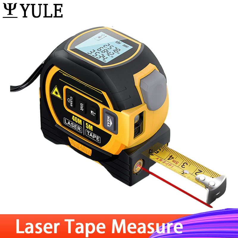 Tape Measures 3 In 1 Laser Tape Measure Rangefinder Infrared High-precision Intelligent Electronic Ruler Cross Line Measuring Instrument Tools 230821