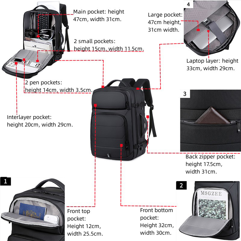 School Bags Expandable Mens 17 Inch Laptop Backpacks Waterproof Notebook Bag USB Schoolbag Sports Travel Pack Backpack For Male 230821