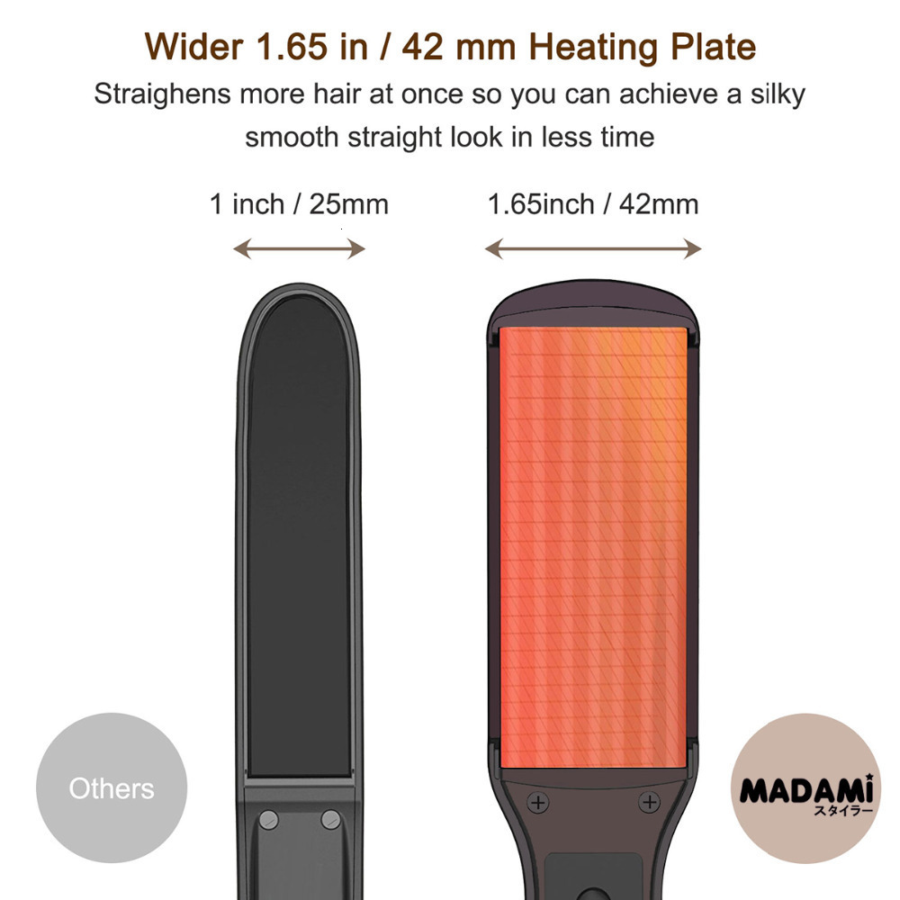 Hair Straighteners Korean Hair Straightener Keratin Treatment Floating Wide Plate Ceramic Flat Iron Dual Voltage Hair Curling Iron Salon Styler 230821