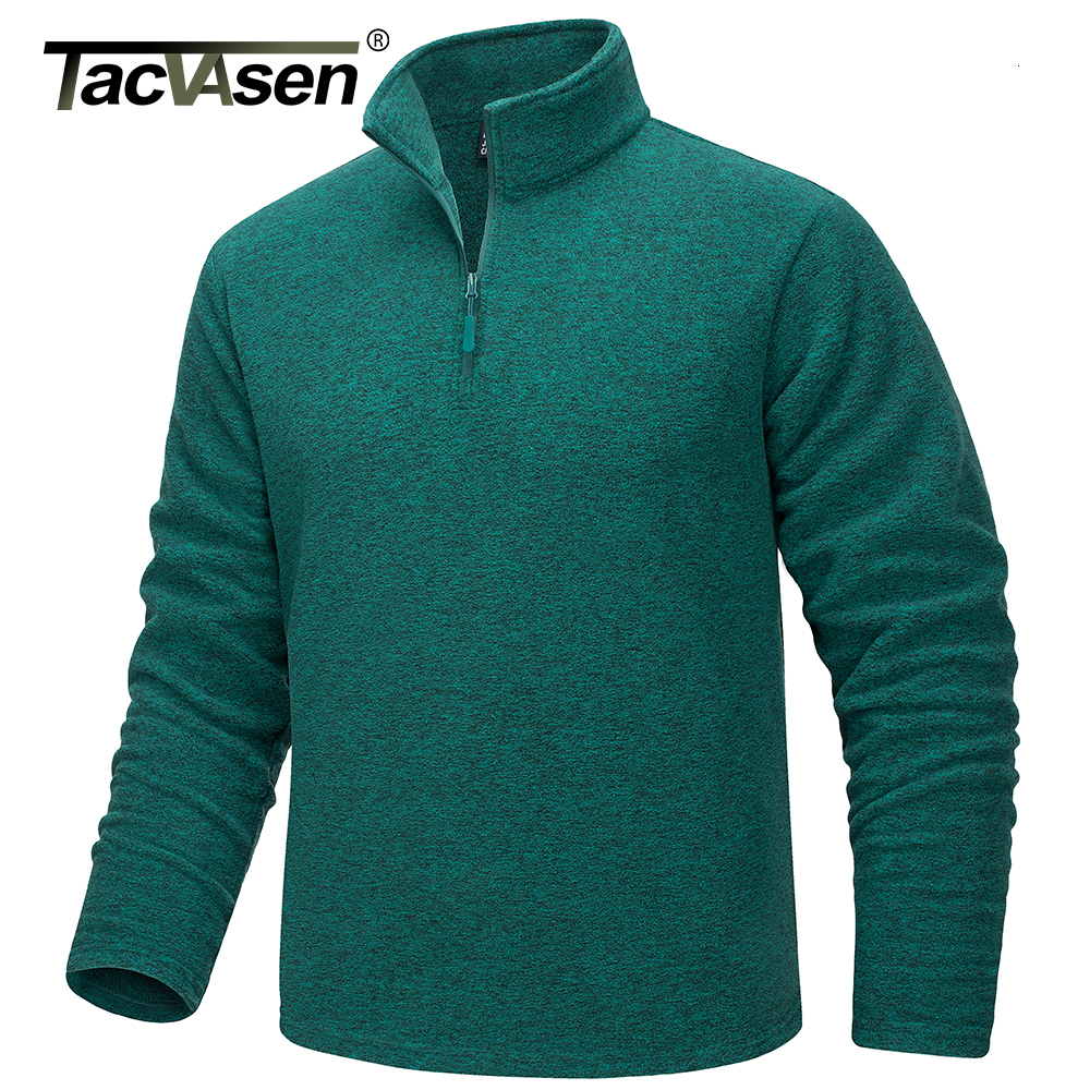 Men's Hoodies Sweatshirts TACVASEN 1/4 Zipper Collar Spring Fleece Sweaters Mens Warm Sweatshirts Breathable Casual Sports Hiking Turtleneck Pull