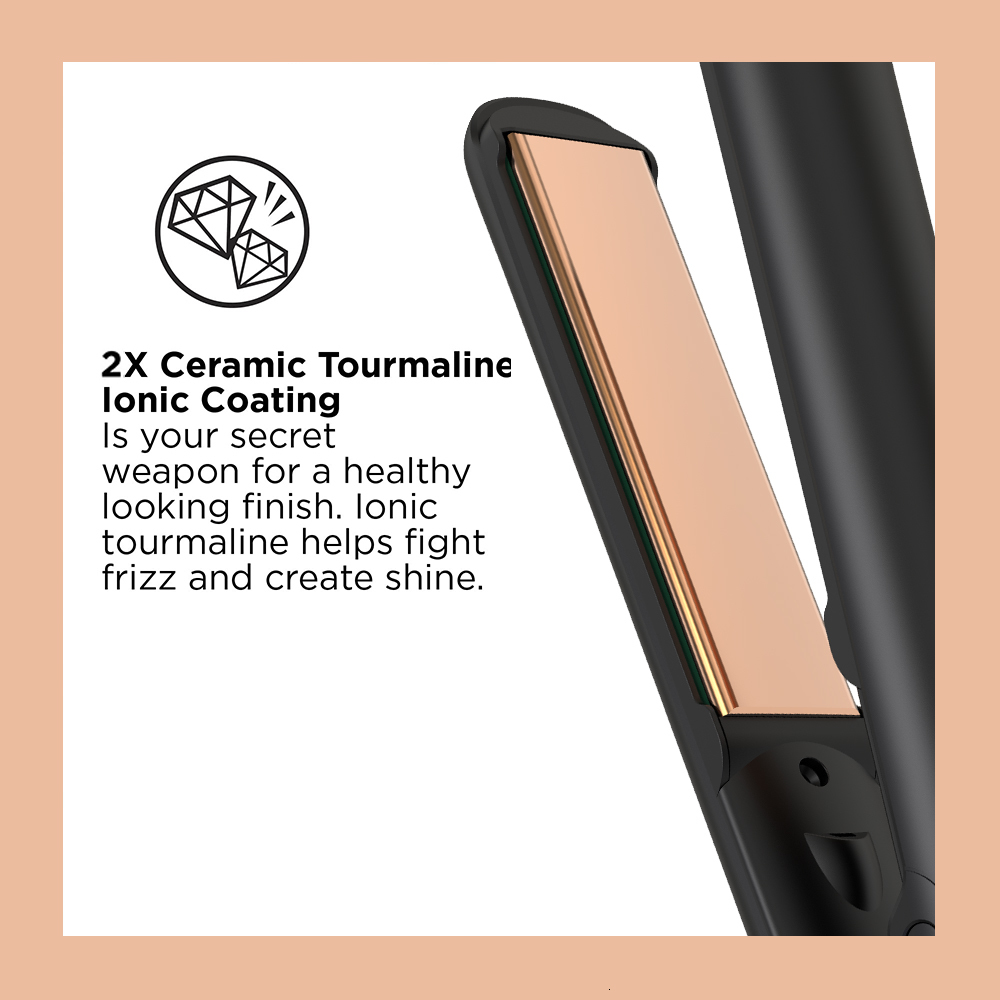 Hair Straighteners LISAPRO Original Ceramic Hair Straightening Flat Iron 1" Plates |Black Professional Salon Model Hair Straightener Curler 23082