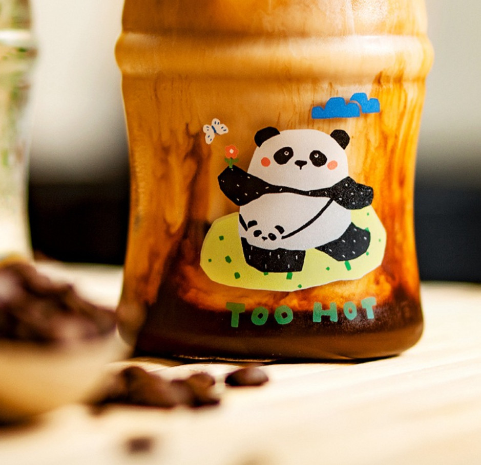 The latest 13.5oz Bamboo Panda glass straw coffee mug Cup, many style choices, support customization of any logo