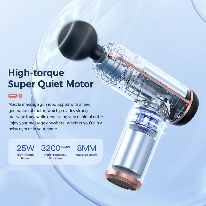 Full Body Massager Portable Mini Massage Gun Percussion Pistol Massager For Body Neck Deep Tissue Muscle Relaxation Gout Pain Relief Fitness 230821