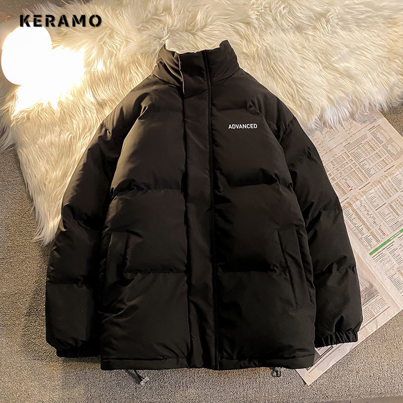 Women's Down Parkas Fleece Thicken Letter Graphic Men and Women Winter Coat Unisex Oversize Parkas Korean Coat Warm Baggy Casual Jackets Feamle Y