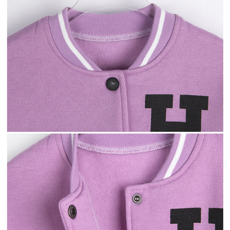 Jackets Children Girl Clothing Bomber Jacket Spring Autumn Long Sleeve V-Neck Baseball Coat Letter Printed Outerwear Baby Kids Costume 230817