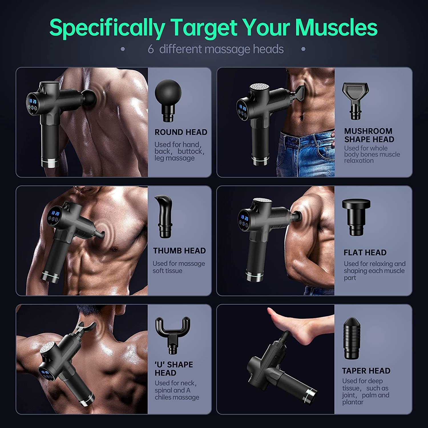 Full Body Massager Massage Gun Deep Tissue Massager 30 Speed Portable Muscle Fascial Gun For Back Neck Pain Relieve Percussion Massager 230821