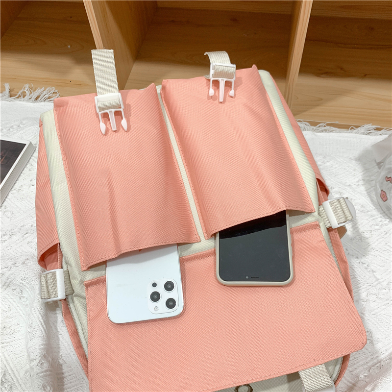 School Bags Plush Backpacks 5 Piece Set For Teenage Girl Backpack Canvas Travel Bagpack Notebook Bookbags Teen Student Schoolbag 50 230821
