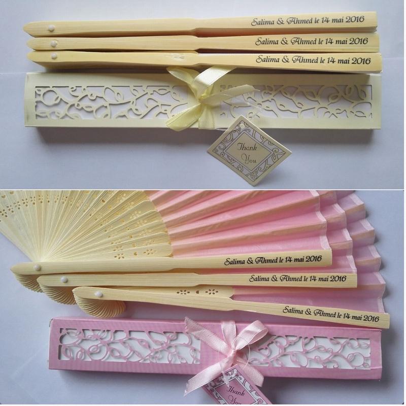 100 pcs Personalized Wedding Favors and Gifts for Guest Silk Fan Cloth Decoration Hand Folding FansZZ
